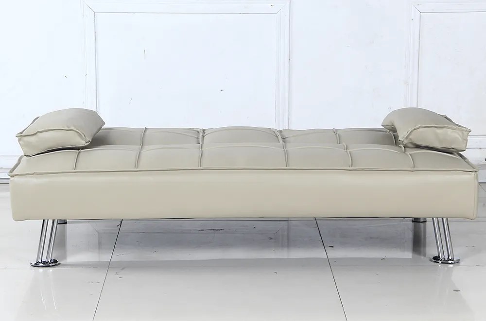 Kinyitható kanapé, bézs textilbőr, GOLDIA NEW