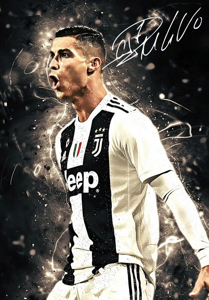 Autogrammal Ellátott Keretes poszter, 40x50, Cristiano Ronaldo, Portugália, Kerettel