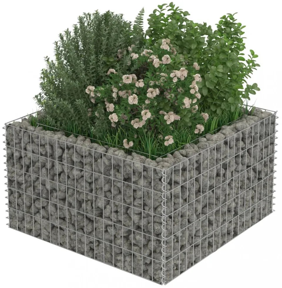 horganyzott acél gabion magaságyás 90 x 90 x 50 cm