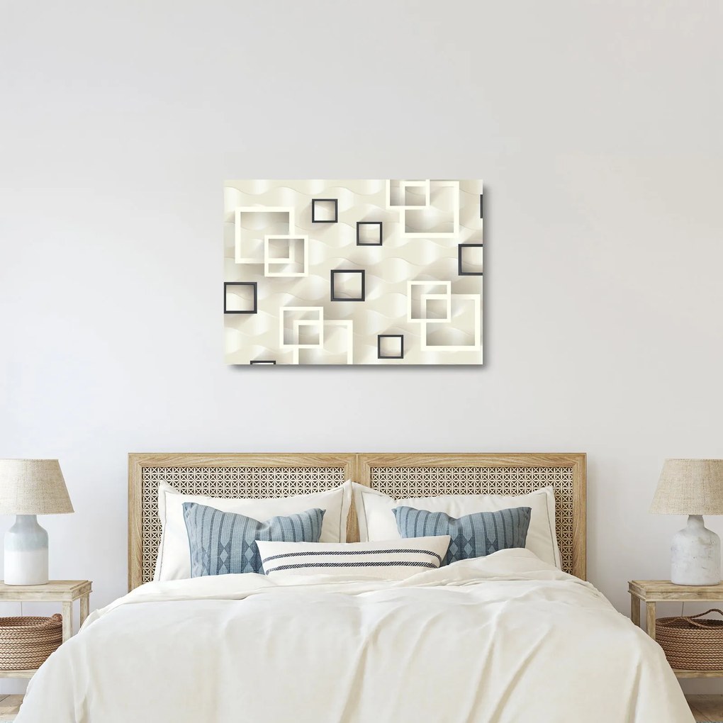 Geometriai absztrakt kép (üvegen) (70x50 cm)