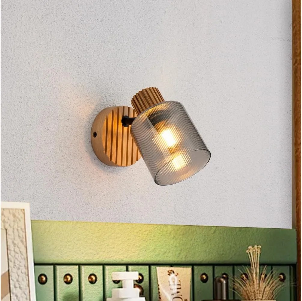 Brilagi - Fali spotlámpa HYGGE 1xE14/15W/230V fa/füstszínű