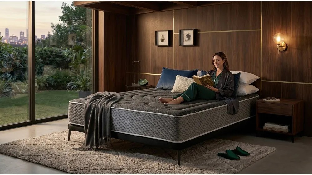 Közepes keménységű-extra kemény kétoldalas hab matrac 160x200 cm Premium Black Multizone – Moonia
