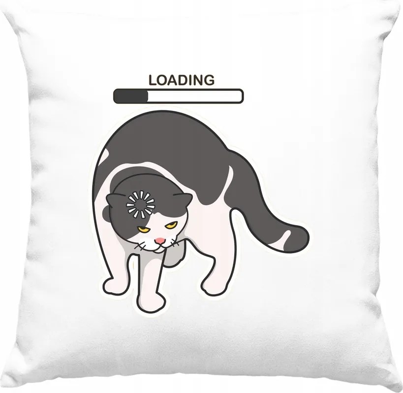 Cica párna Vicces cica Loading Fehér
