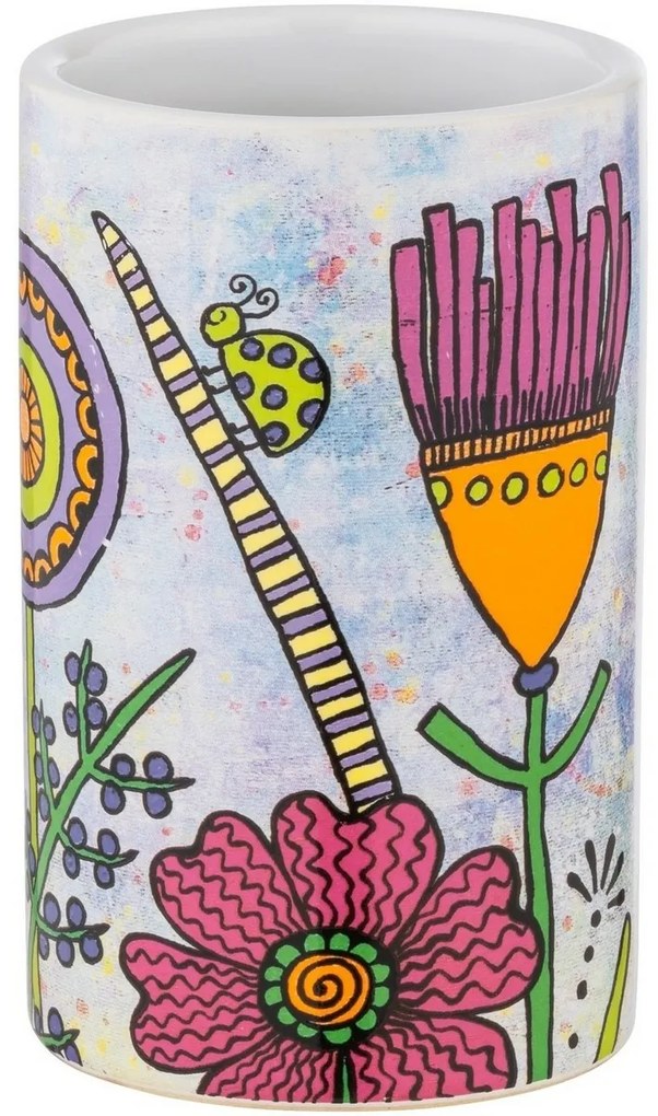Wenko Kerámia fogkefe tartó Rollin'Art Full Bloom