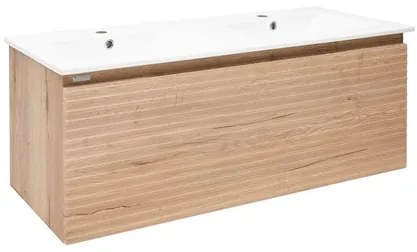 Naturel Savona Fürdőszobaszekrény mosdóval 118x43x44,8 cm halifax tölgy matt SAVONA120DH