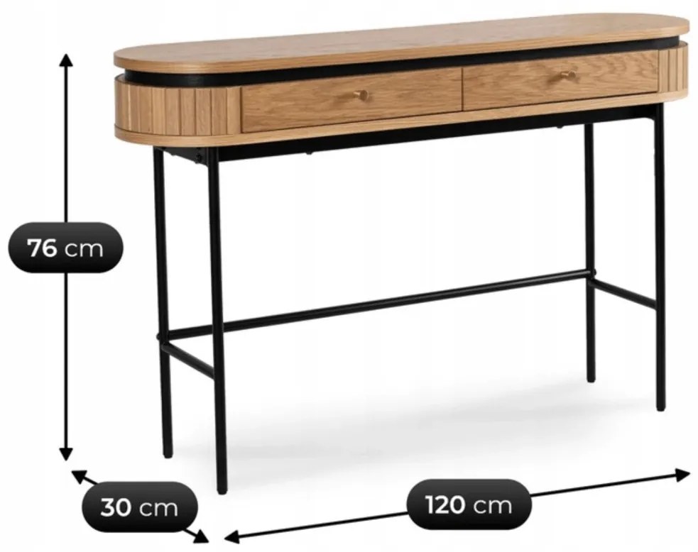Konzolasztal tölgy színben – BECK