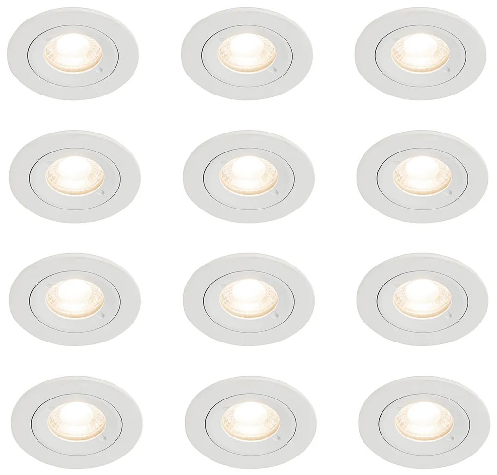 12 db-os beépíthető spotlámpa szett fehér kerek GU10 50 mm IP44 - Xena