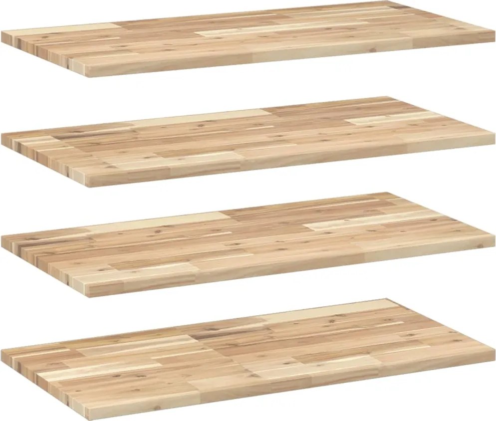 vidaXL 4 db kezeletlen tömör akácfa függőpolc 100 x 40 x 2 cm