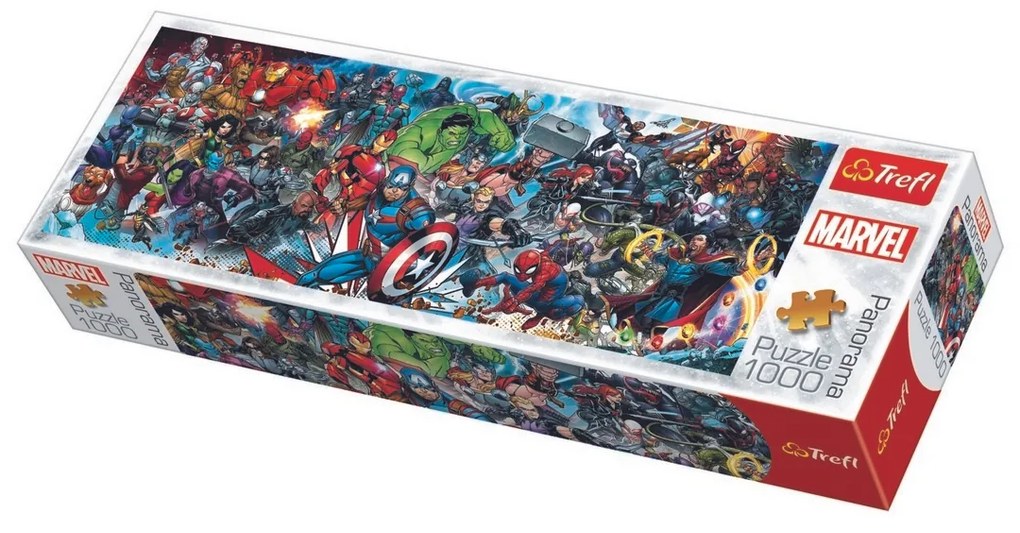 Trefl panorámás puzzle Marvel világa, 1000 részes