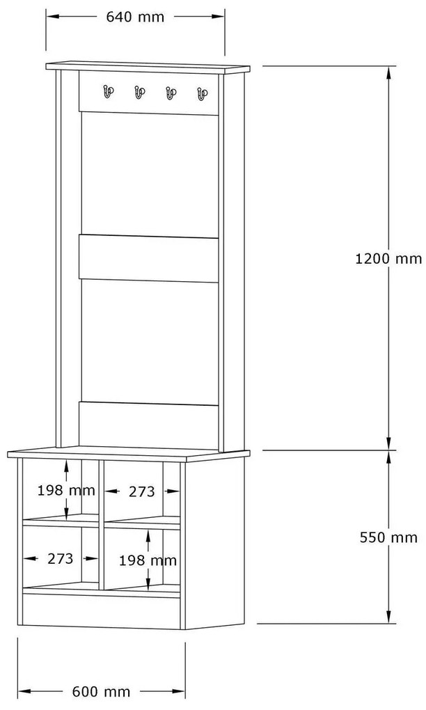 Előszoba bútor Kotati (zafír tölgy + fehér) . 1093874