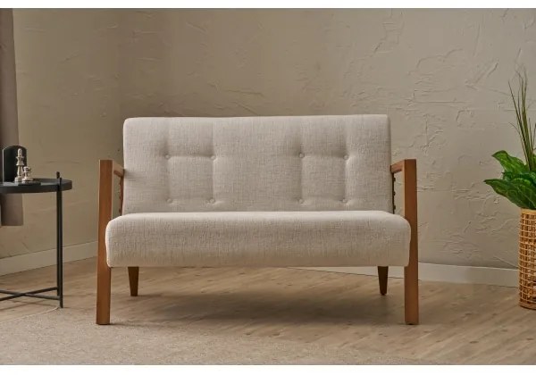 TUMI kétszemélyes kanapé krémszínű