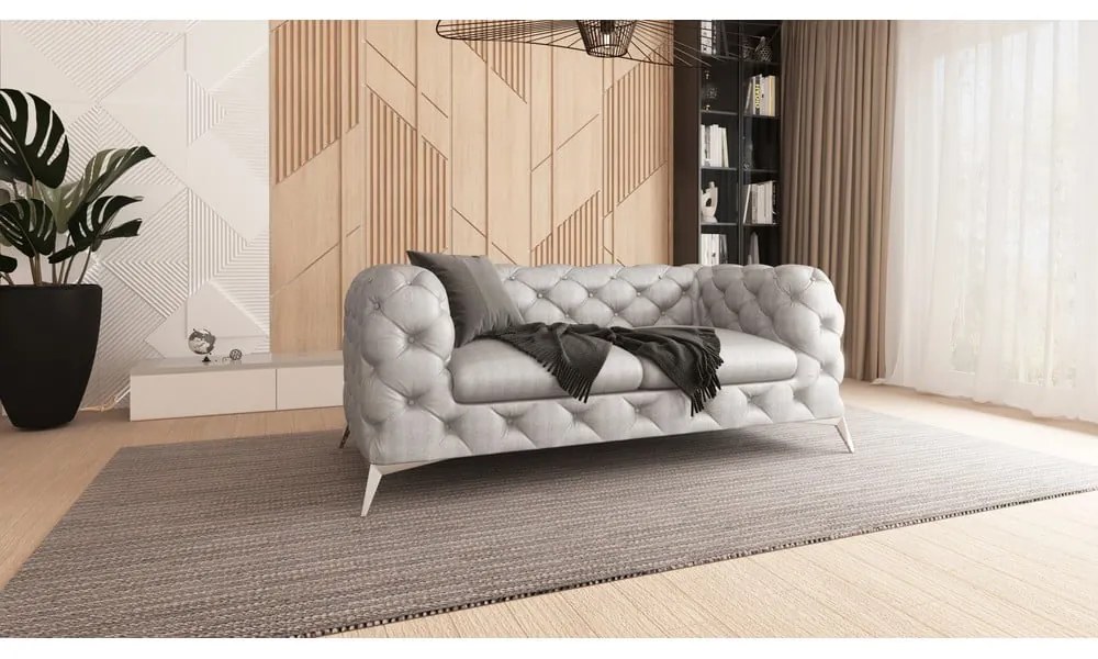 Világosszürke bársony kanapé 185 cm Chelsea – Ropez