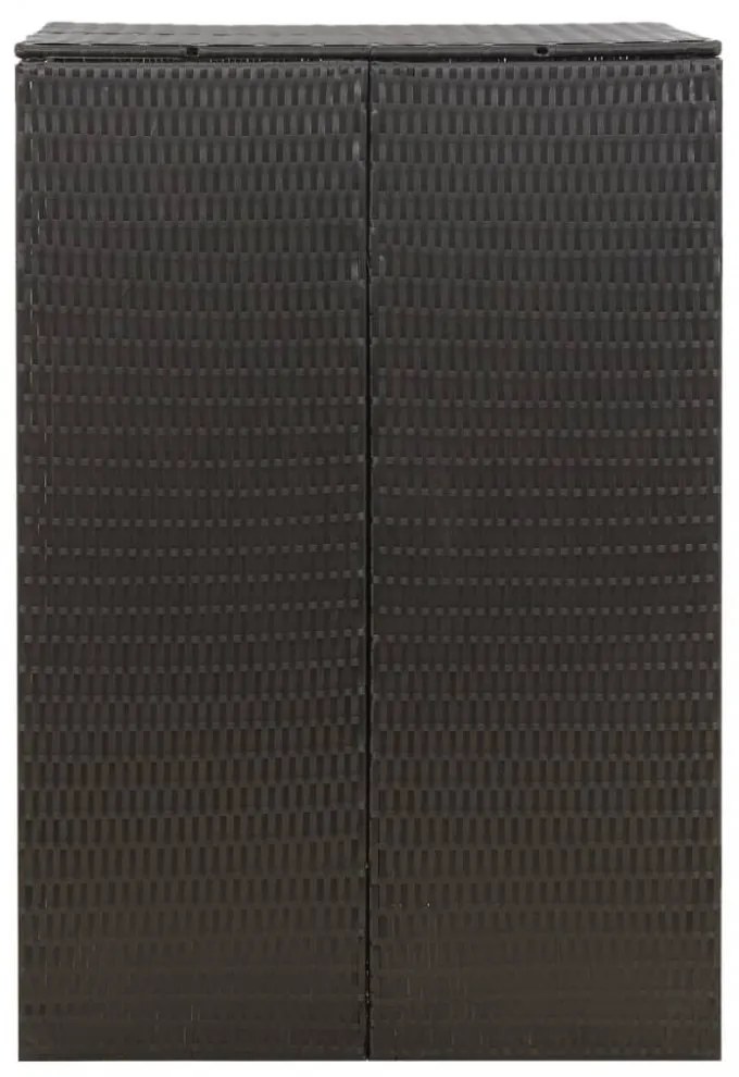 fekete polyrattan kerekes kukatároló fészer 70 x 80 x 117 cm