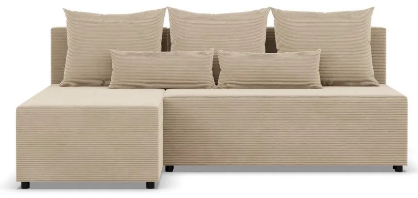 Nobu sarokkanapé, kordbársony, univerzális oldal, bézs