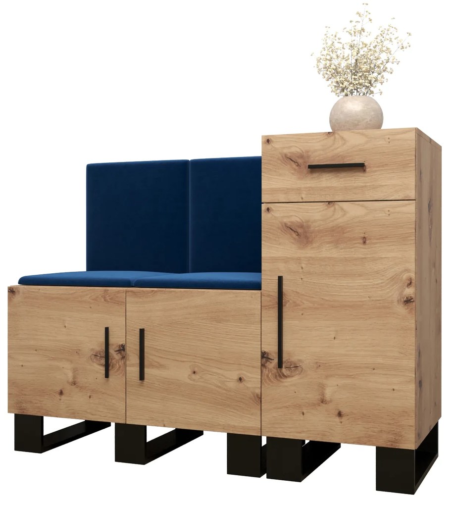 Előszobabútor Amanda 18 (artisan tölgy + kék). 1086015