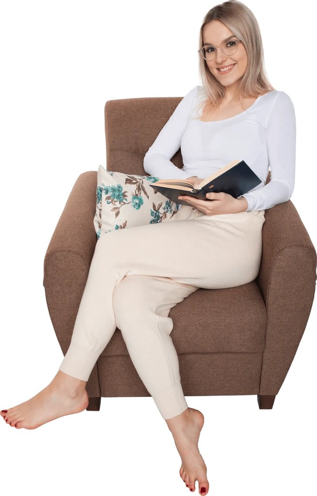 Fotel, sötétbézs, MILO