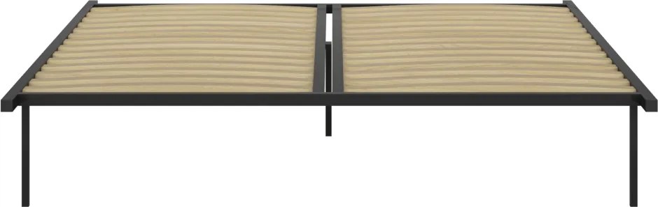 Önálló ágyrács, 160x200, fekete, fém/nyírfa, KENTAK