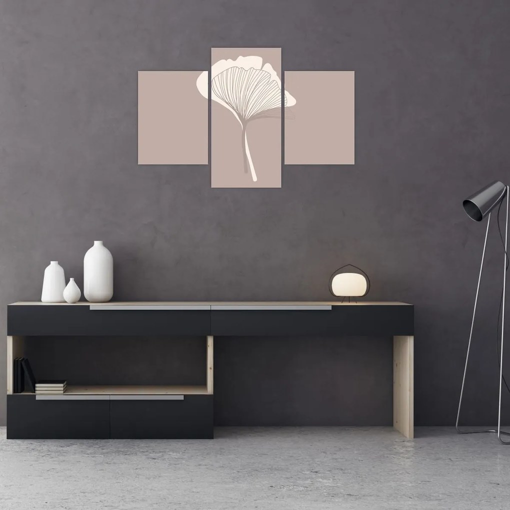 Kép - Bézs színű levelek N⁰3 (90x60 cm)