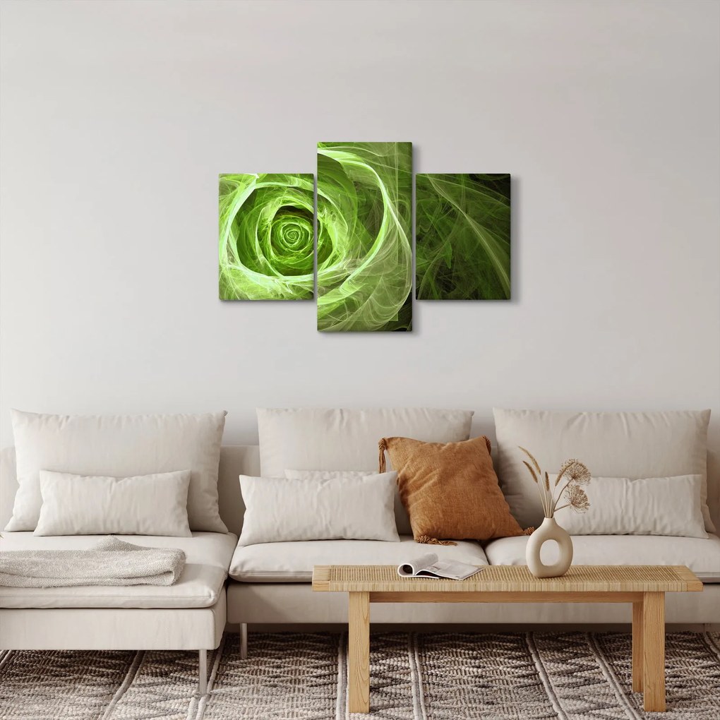 Kép - Absztrakt rózsa zöld (90x60 cm)