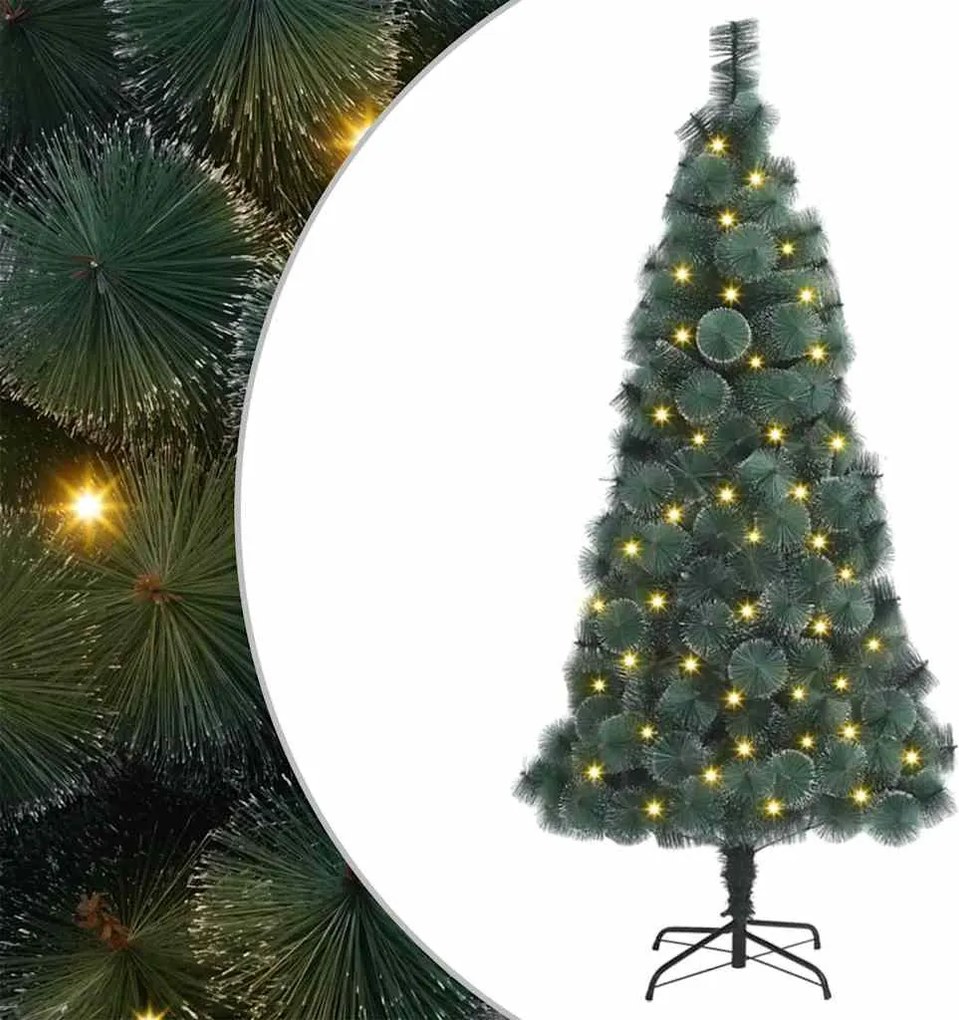 vidaXL Műfenyő Elővilágított Karácsonyfa 300 LED-del Zöld 180 cm PET