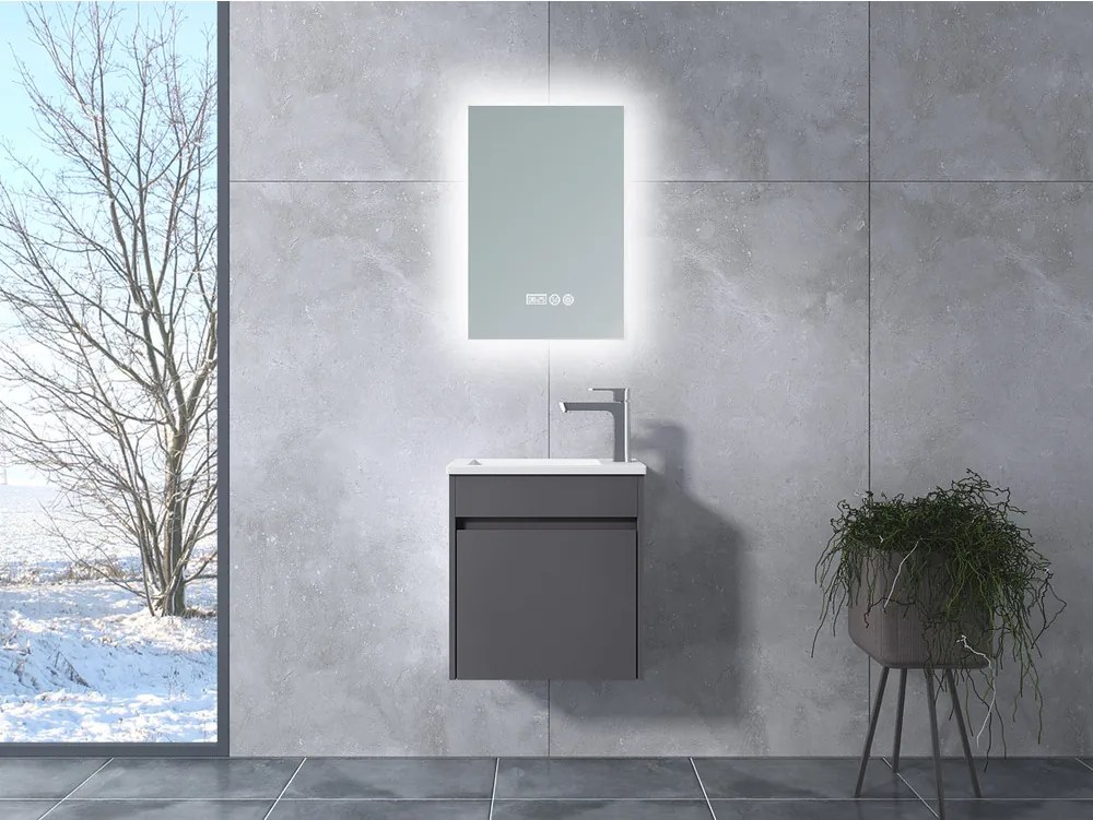 Zamora || Matt antracit szürke, fürdőszoba szekrény