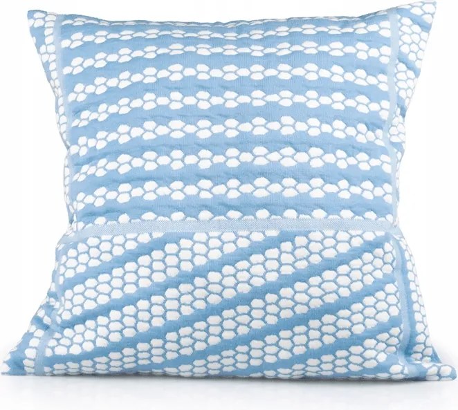 Párnahuzat 40x40 kék-fehér mintás, cipzáras