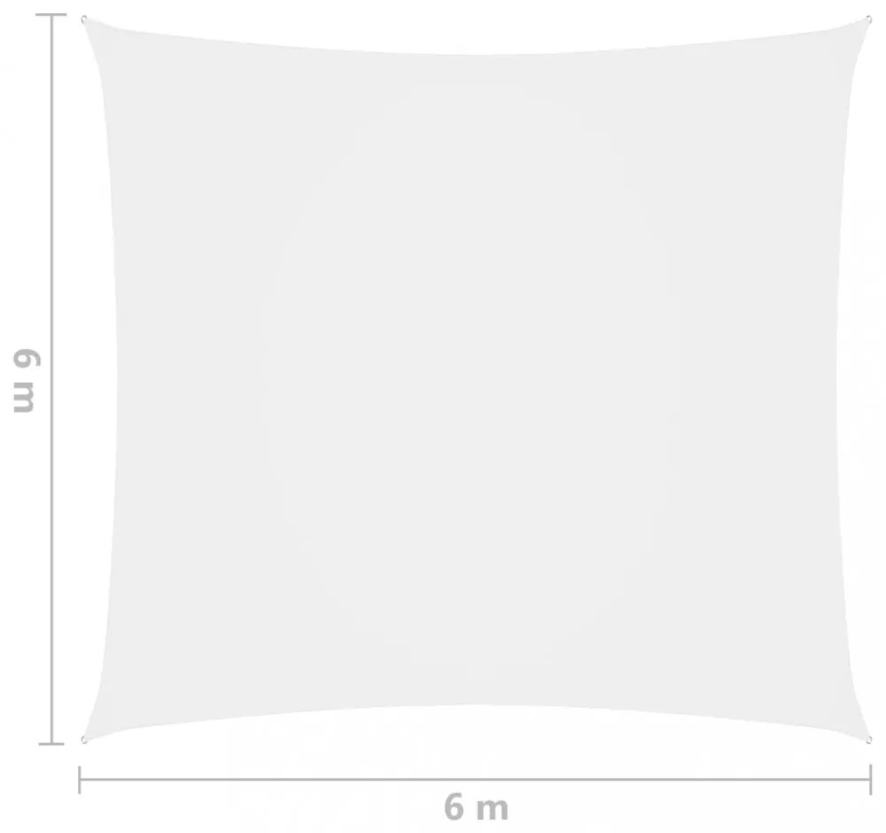 fehér négyzet alakú oxford-szövet napvitorla 6 x 6 m