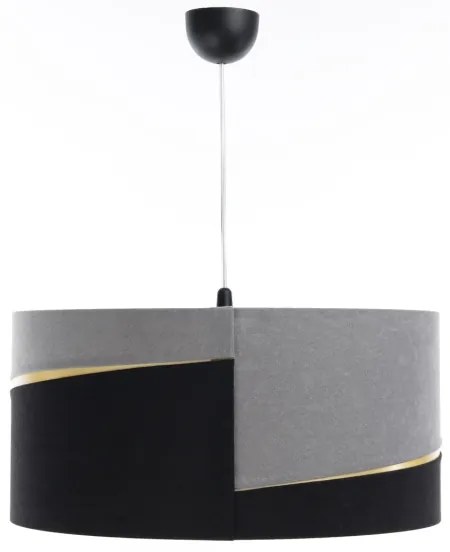 Csillár zsinóron SWING 1xE27/60W/230V fekete/szürke/arany