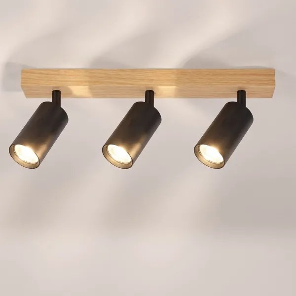 Brilagi - SELE spotlámpa 3xGU10/30W/230V fekete/tölgy dekor