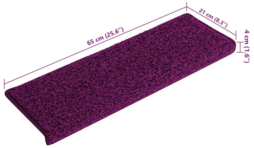15 db rózsaszín lépcsőszőnyeg, téglalap alakú széllel, 65 x 21 x 4 cm