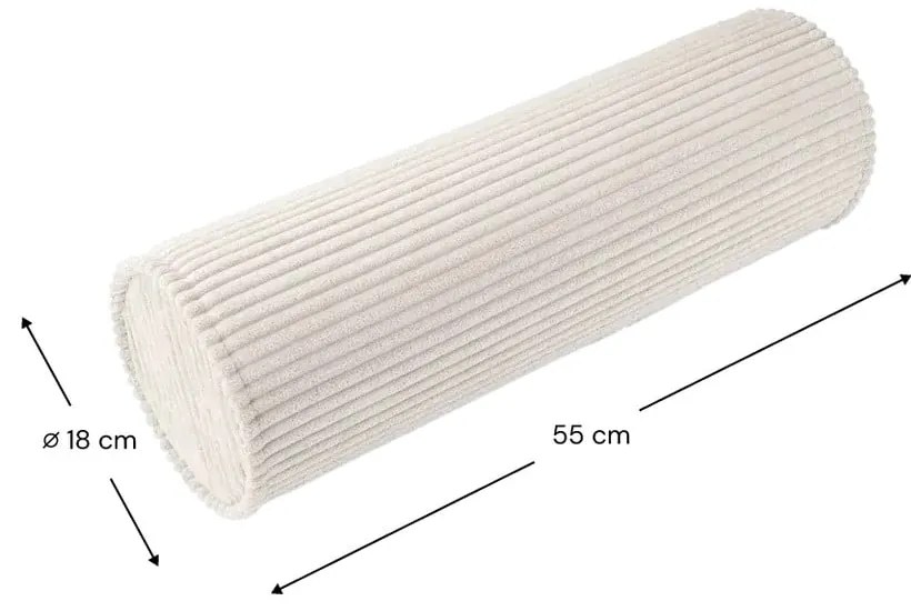 Krémszínű kordbársony párna gyerek kanapéhoz Roll – Wigiwama
