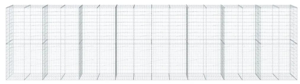 horganyzott vas gabion kosár fedéllel 800 x 100 x 200 cm