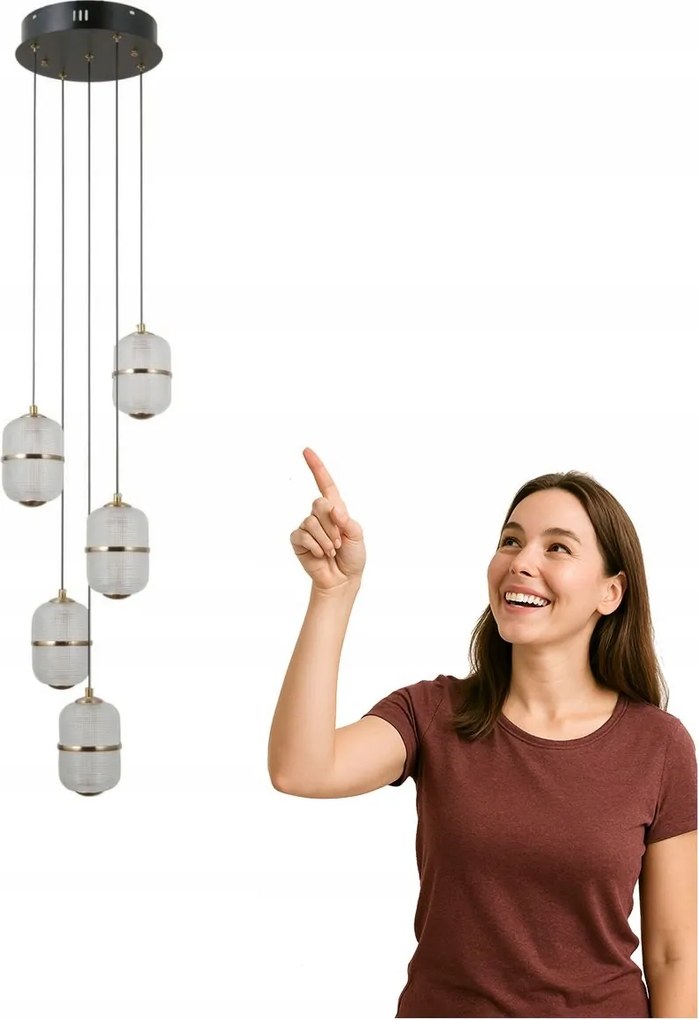 Led függőlámpa 28W Alani PND-34375-5-BK Italux