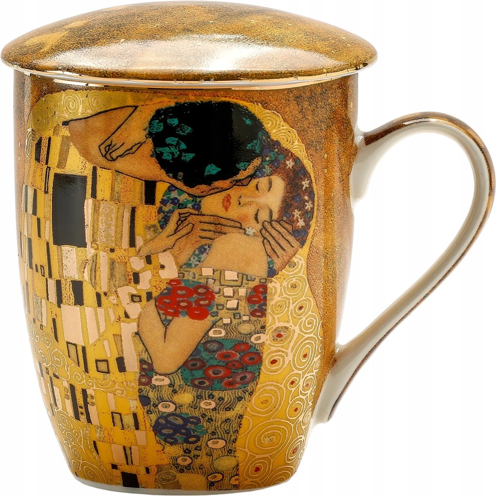 Porcelán teásbögre szűrő fedéllel Klimt 350 ml