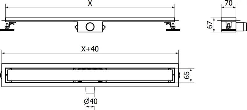 Mexen Lapos rozsdamentes acél zuhanyfolyó 60 cm minta M18, 1023060-15