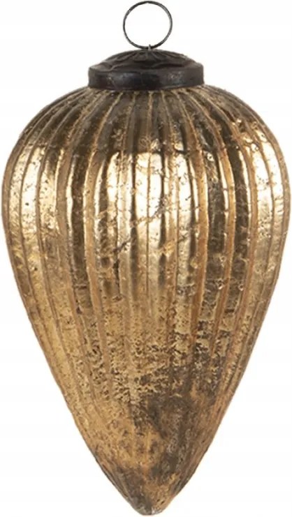 Arany-barna karácsonyi dekoráció patinával 10x13 cm