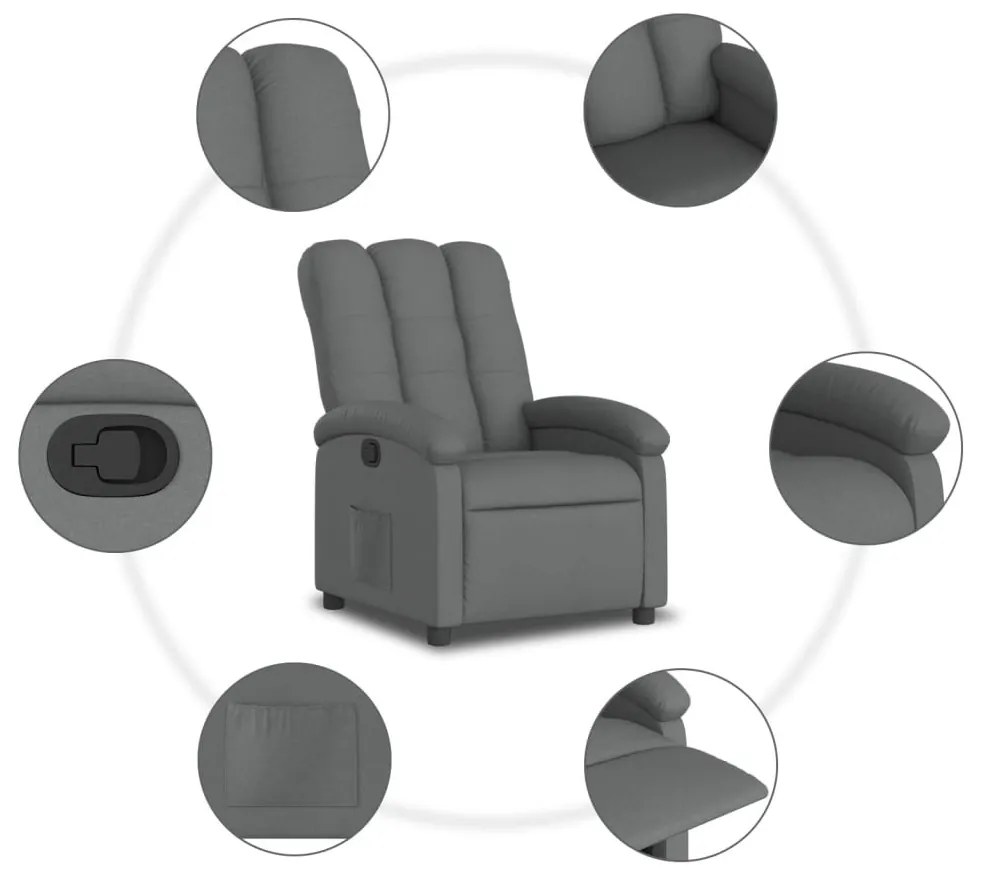 sötétszürke szövet relaxfotel