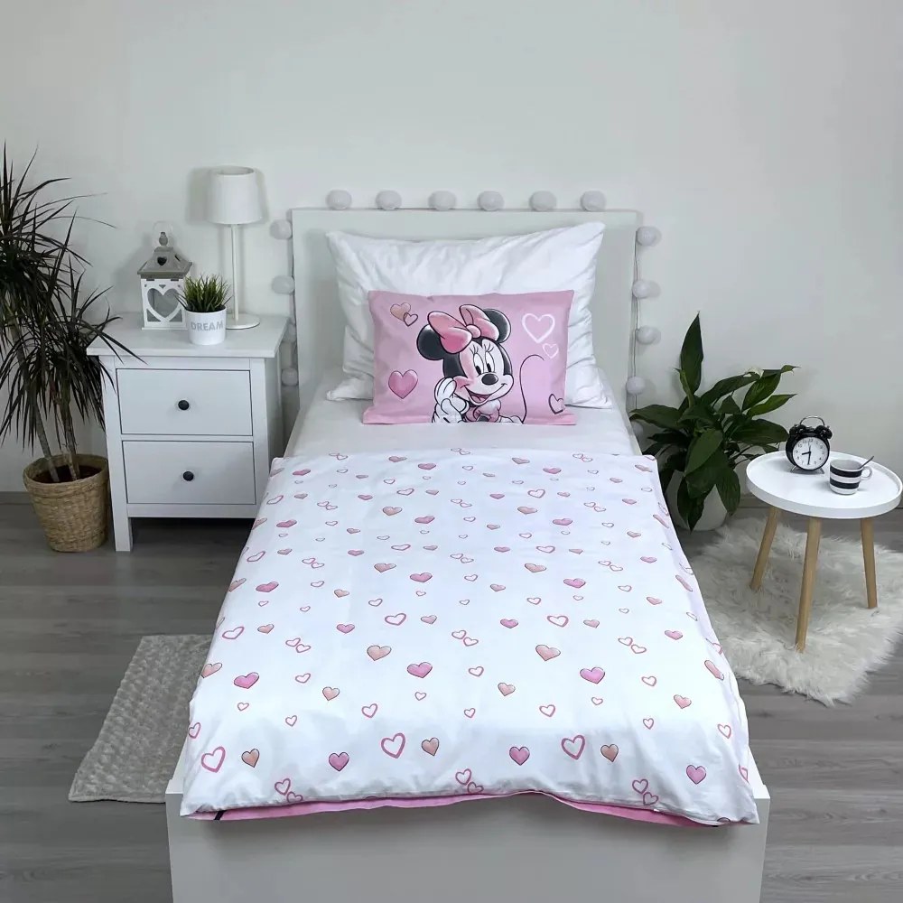 Disney Minnie ovis ágyneműhuzat powder pink 100x135cm 40x60cm