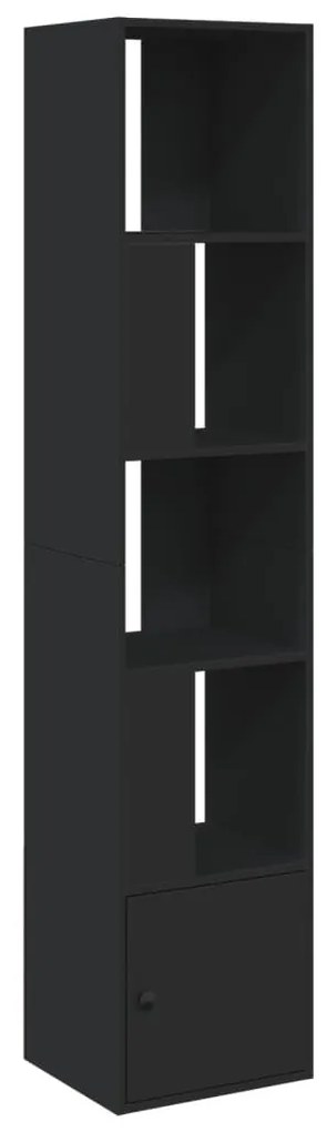 fekete szerelt fa könyvszekrény 40 x 36 x 189 cm