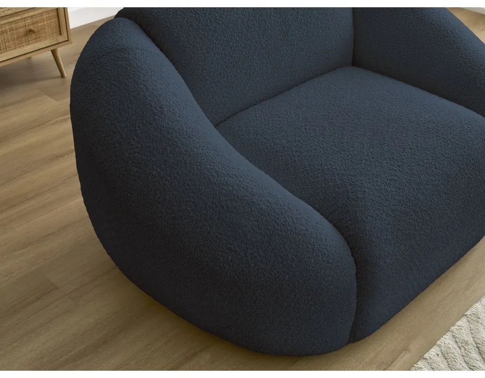 Sötétkék buklé fotel Tina – Bobochic Paris