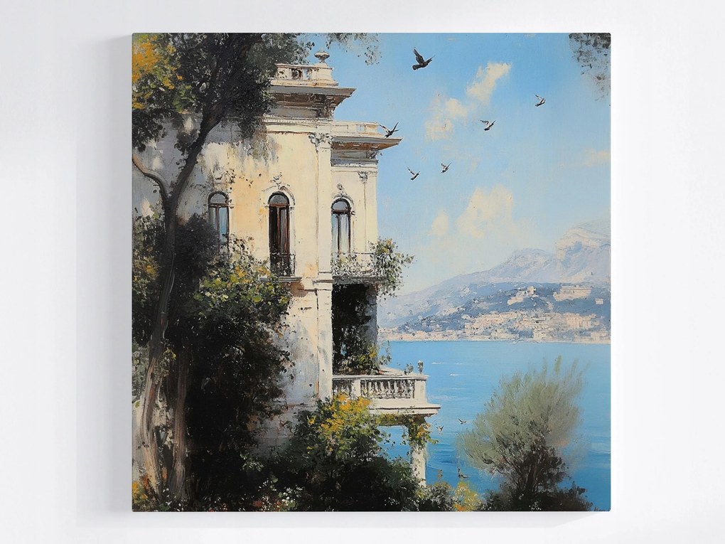 Poszter Építészet Olaszország Amalfi Villa Tenger Terasz 80x80