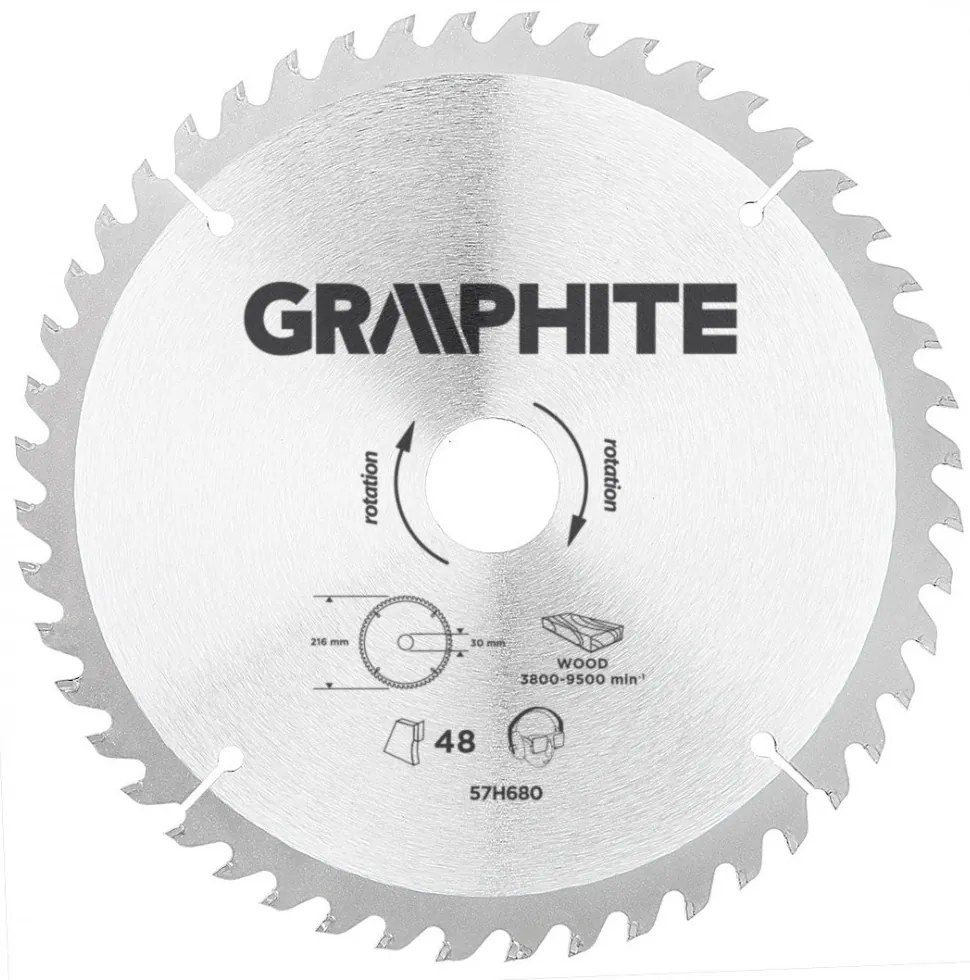 KŐRFŰRÉSZLAP 216*30MM HM 48FOG GRAPHITE