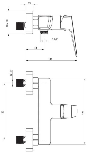 Deante BQL_N40M - BLUR zuhanycsaptelep fekete