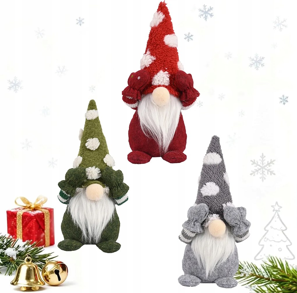 3x Karácsonyi Törpék Álló Pár Karácsonyi Dekoráció Manók Ajándék
