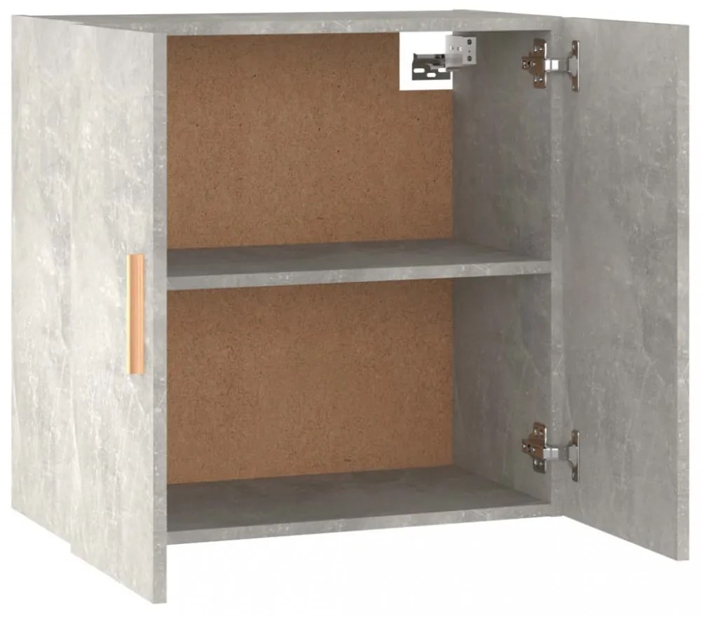 betonszürke szerelt fa faliszekrény 60 x 30 x 60 cm