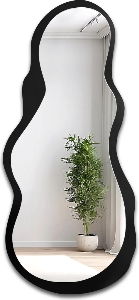 Risol organikus tükör fekete Mdf keretben 40x90