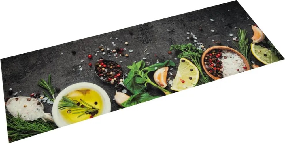 vidaXL mosható fűszermintás bársony konyhaszőnyeg 60x180 cm