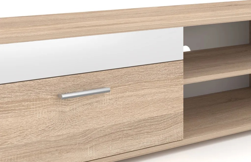 Nappali bútorfal Sonoma tölgy / fehér színkombinációban – BERNO