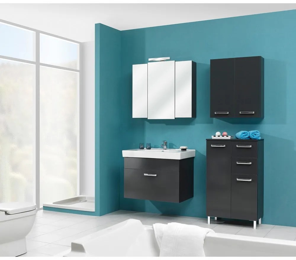 Sötétszürke függő fürdőszoba szekrény 60x70 cm Set 311 - Pelipal
