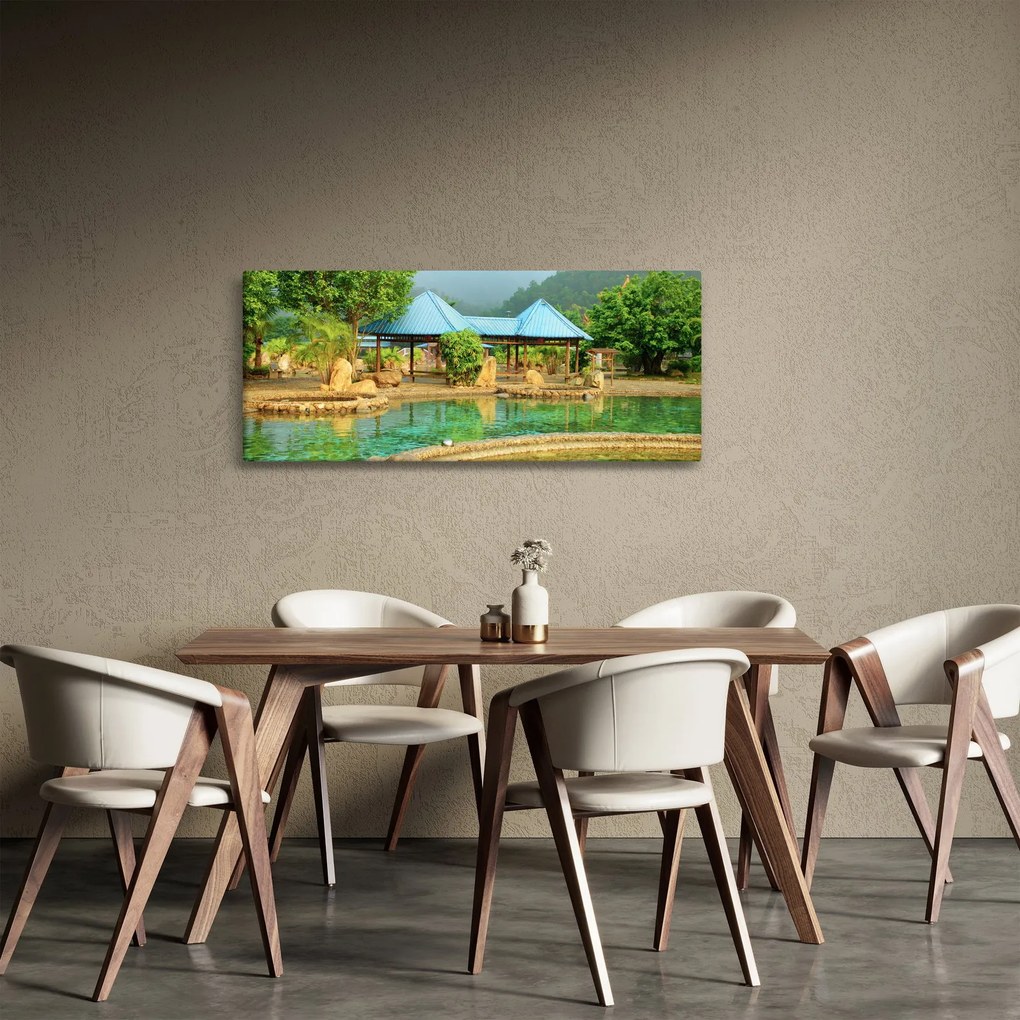 Kép - Shanghai, hotel, park (120x50 cm)